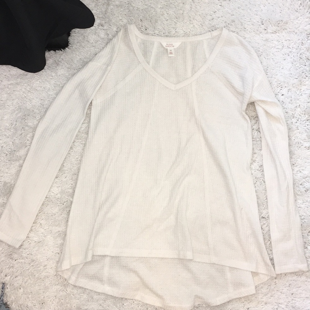 White long sleeve thermal tee